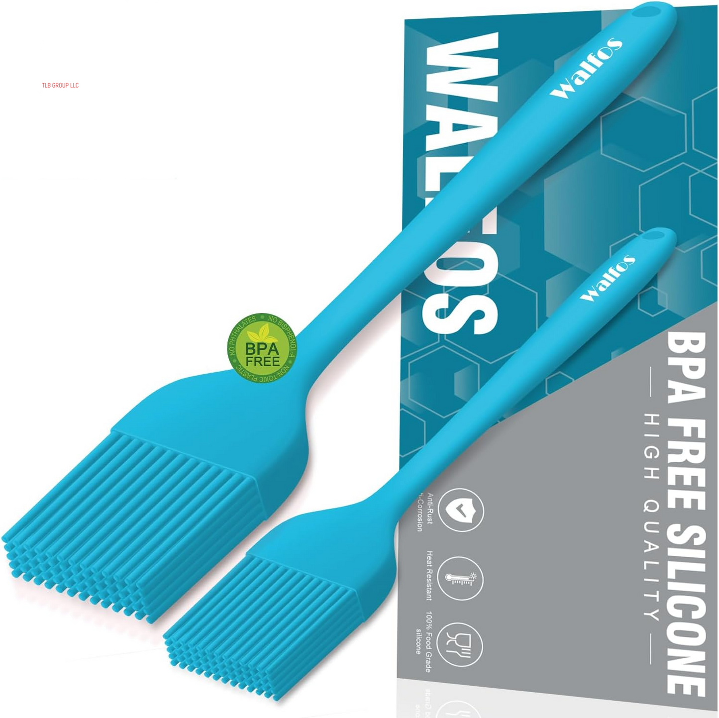 Silicone Basting Pastry Brush, Heat Resistant Pastry Brush Set, Strong Steel Core and One-Pieces Design, Perfect for BBQ Grill Baking Kitchen Cooking, BPA Free and Dishwasher Safe (2 Pcs)