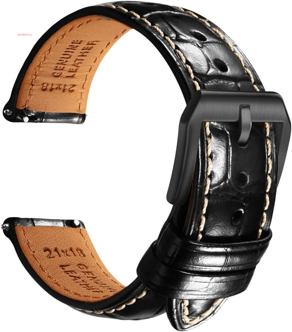 Leather Watch Bands for Men, Quick Release Watch Straps, Luxury Italian Alligator Grain Embossed Band Replacements 19Mm 20Mm 21Mm 22Mm