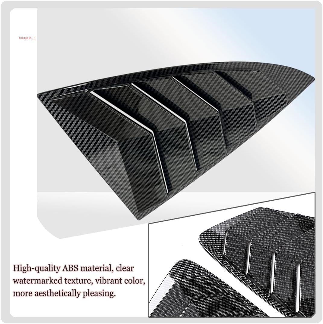 Window Louver，2Pcs Side Vent Window Louvers for Tesla Model 3 2017-2025, ABS Print Sport Window Decorative Covers, Exterior Trim Accessories - Carbon Fiber