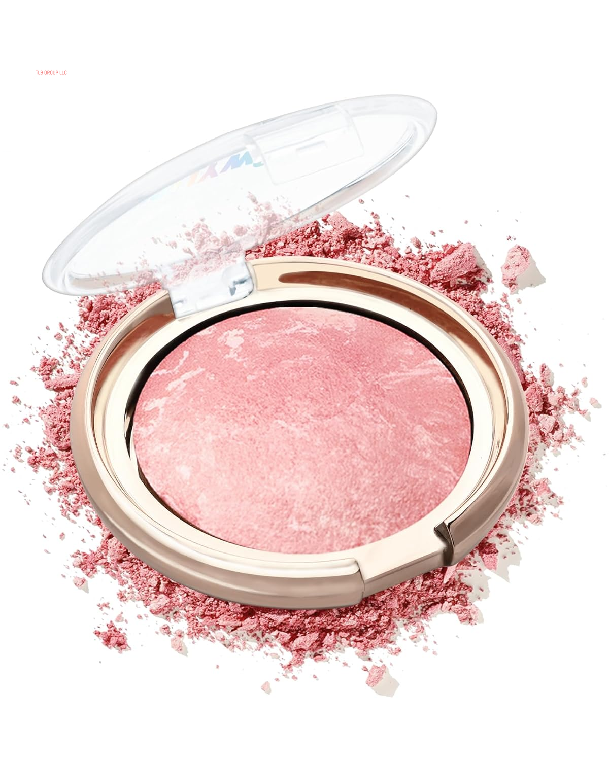 Baked Blush, Lighting Glow Marbleized Blush Powder Palette, Cruelty-Free Powder Blusher, Eyeshadow & Highlight for a Lightweight Shimmery Satin Face Makeup, Gift for Women (0.49Ounce)-01#Peachy