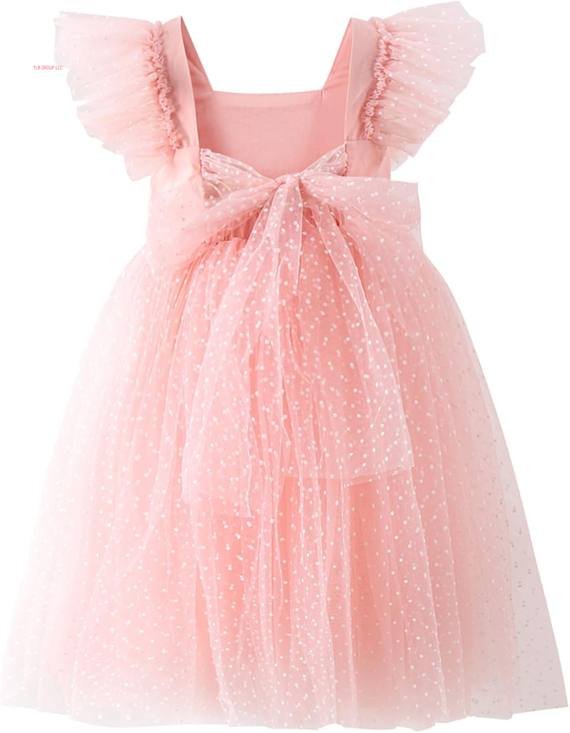 Toddler Girls Vintage Party Dress Ruffled Sleeve A-Line Tulle Flower Girl Dresses for Wedding,Birthday