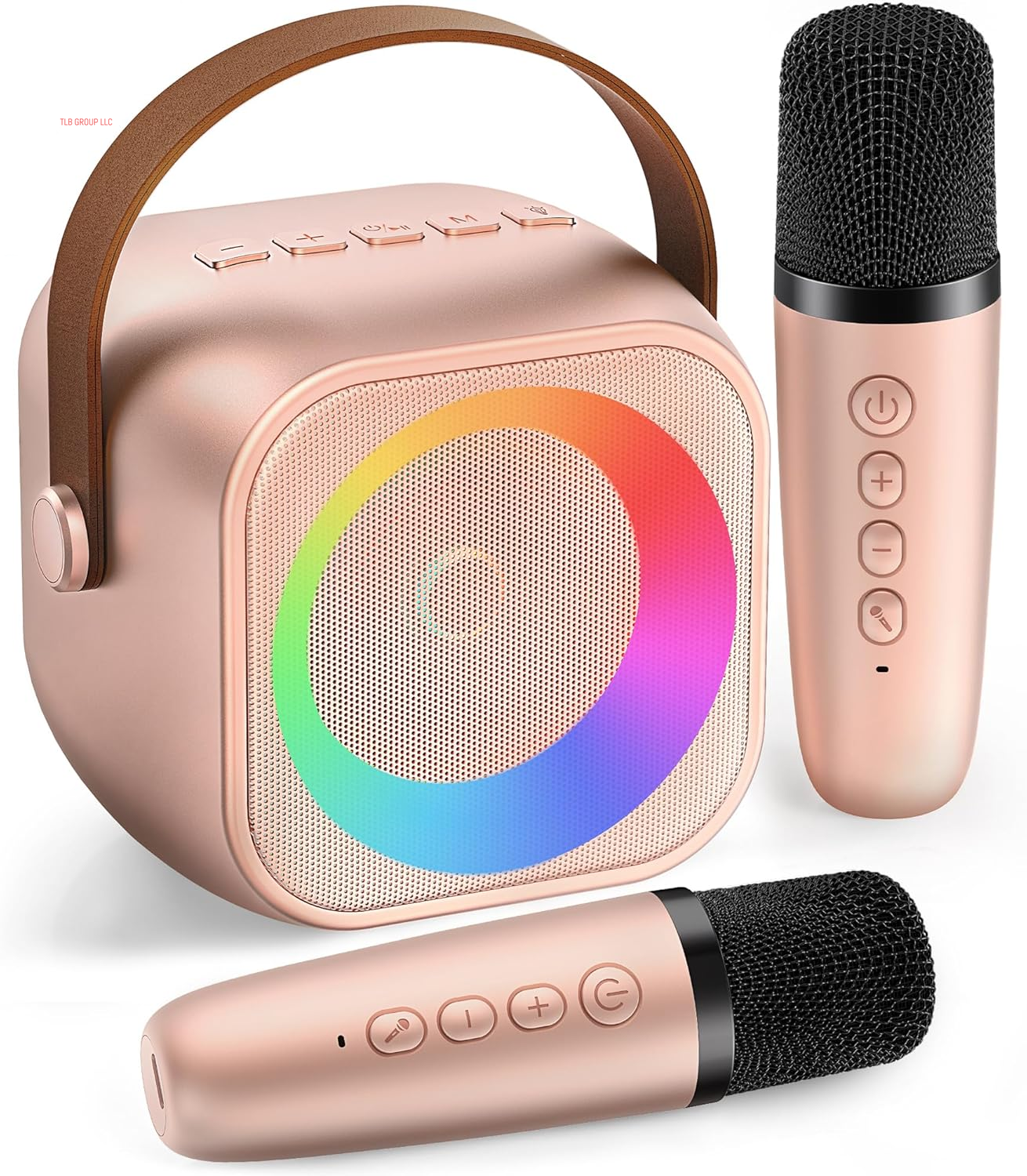 Mini Karaoke Machine, Portable Bluetooth Karaoke Speaker with 2 Wireless Microphones and Party Lights for Kids and Adults, Birthday Gifts for Girls Boys Family Home Party