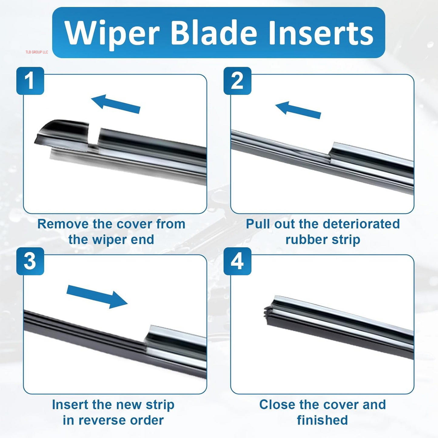 4Pcs Wiper Blade Refill, 28 Inch DIY Adjustable Universal Replacement Wiper Blade Refill Replacement, Wiper Blade Inserts for Front and Rear Windshield Wiper Baldes Rubber Strip for Car, Truck, SUV