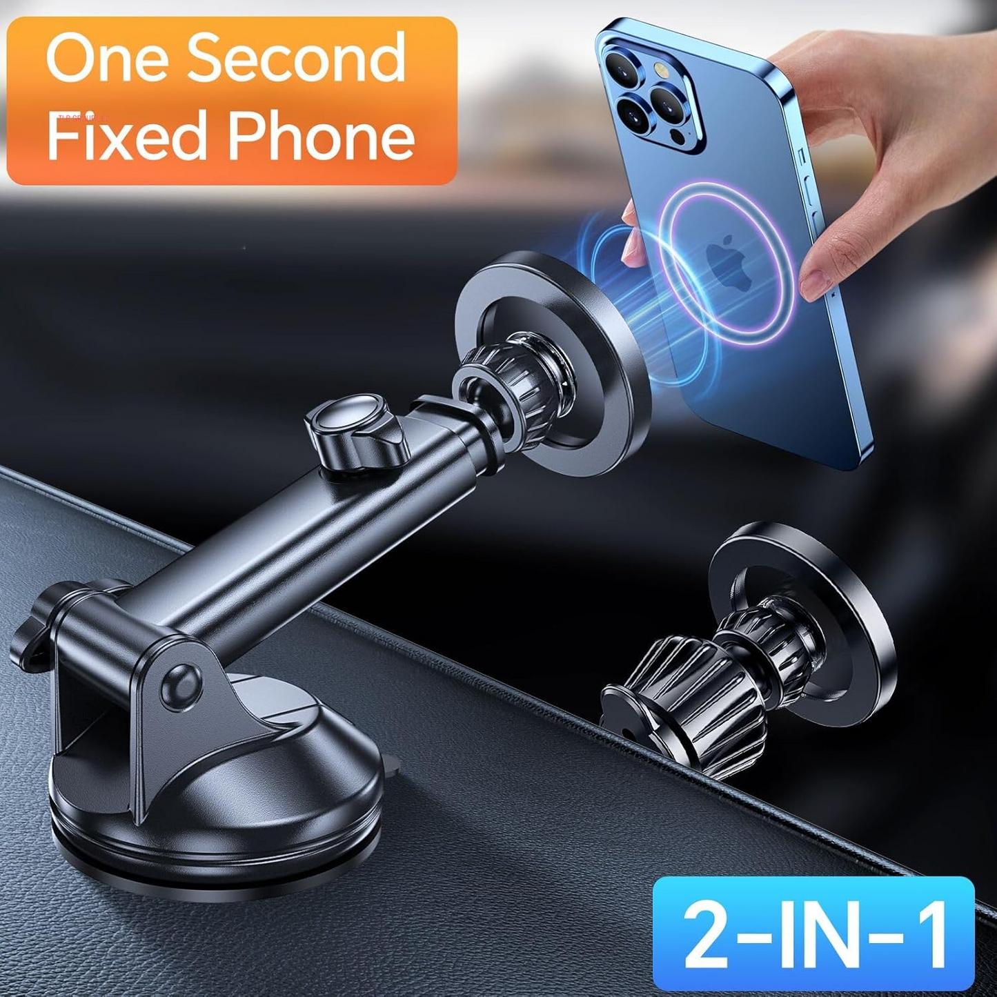 For Magsafe Car Mount【Windshield+Vent+Dash】Vacuum Magnetic Phone Holder for Car Phone Holder Mount Cell Phone Holders for Your Car Accessories Suction Cup Stand for Iphone 16 Pro Max 15 14 13 12 Plus