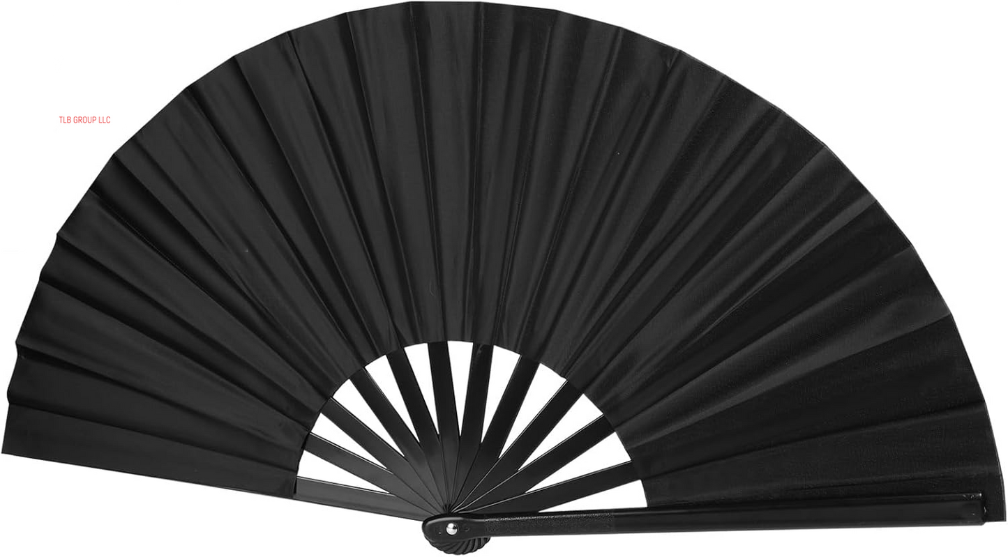 Large Folding Hand Fan Foldable Chinese Fans Handheld Decorative Folding Fans for Women Men Line Dance Popping Fan for Chinese Tai Chi Kung Fu, Performance, Wedding, Party, Gift