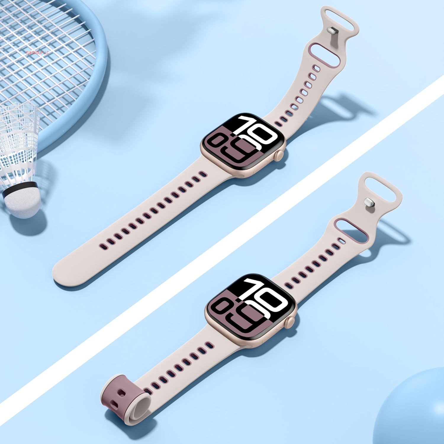 Dual-Color Design Compatible with Apple Watch Band 38Mm 40Mm 42Mm 44Mm 45Mm 46Mm 49Mm Women Men, Soft Silicone Two-Toned Color Replacement Sport Band for Iwatch Series 10/9/8/7/6/5/4/3/2/1/SE