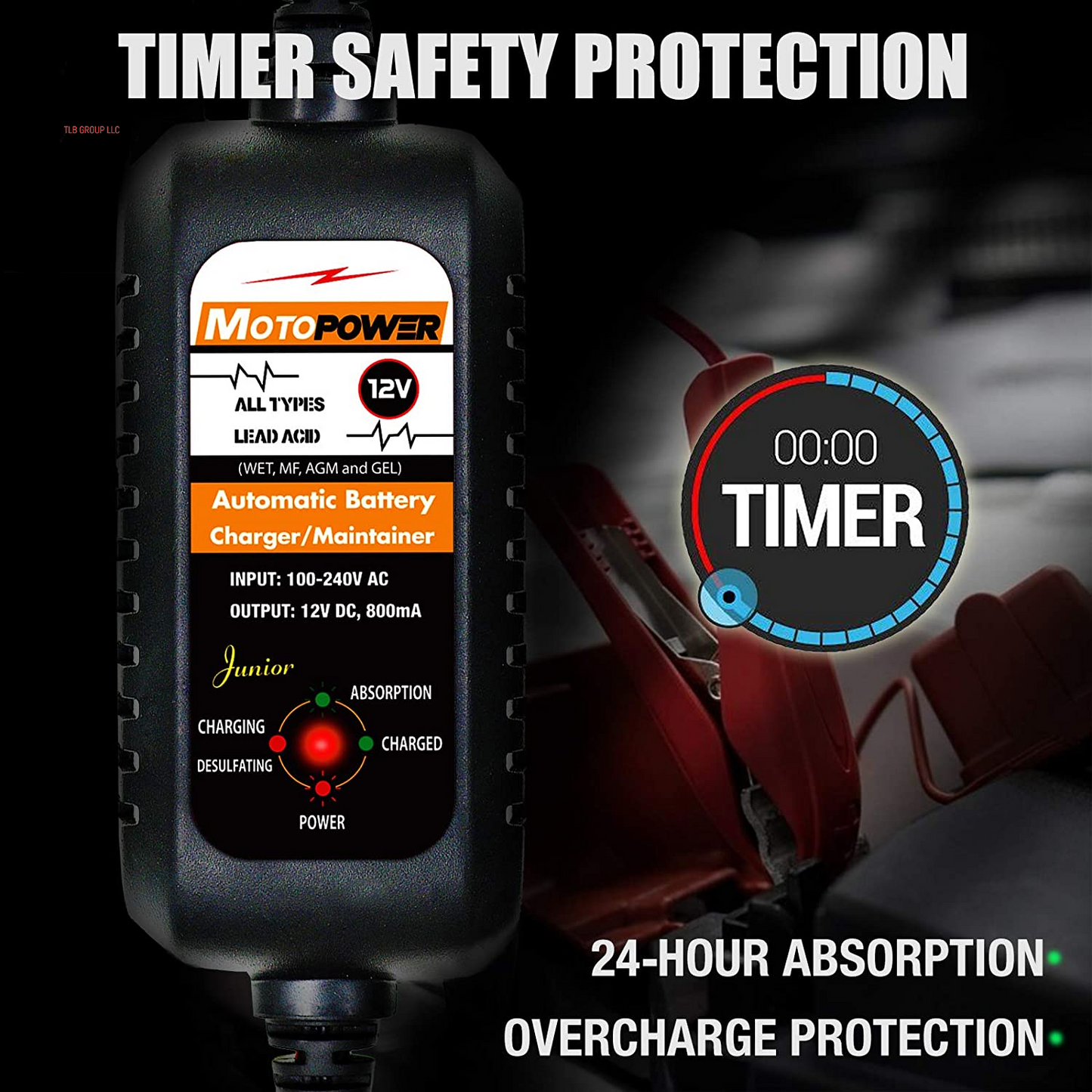 MP00205A 12V 800Ma Automatic Battery Charger, Maintainer, Trickle and Desulfator