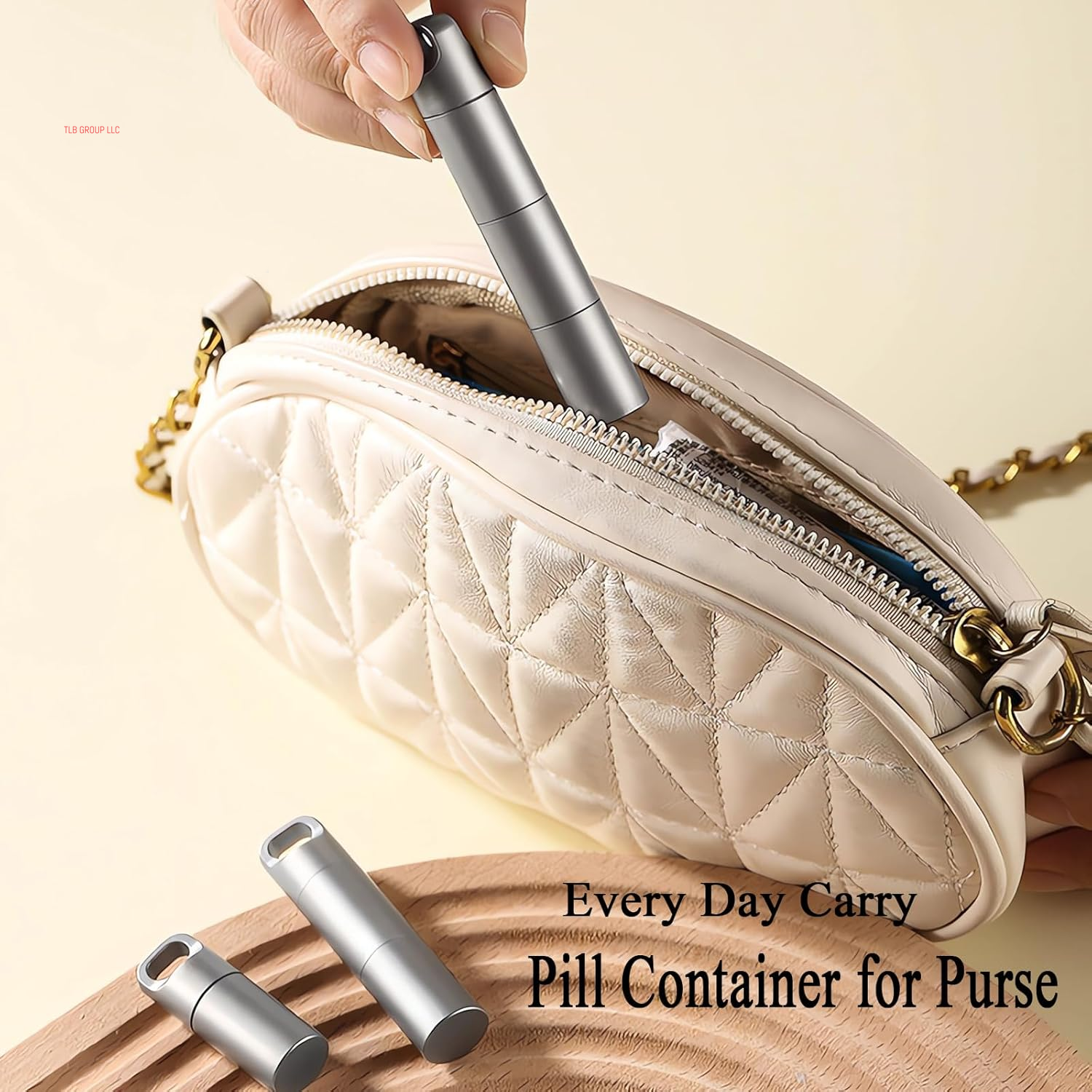 Small Keychain Pill Holder,304 Stainless Steel Portable Pill Case Organizer for Travel,Waterproof Pocket Pill Container Medicine Box for Purse Men (Medium Portable Pill Case)