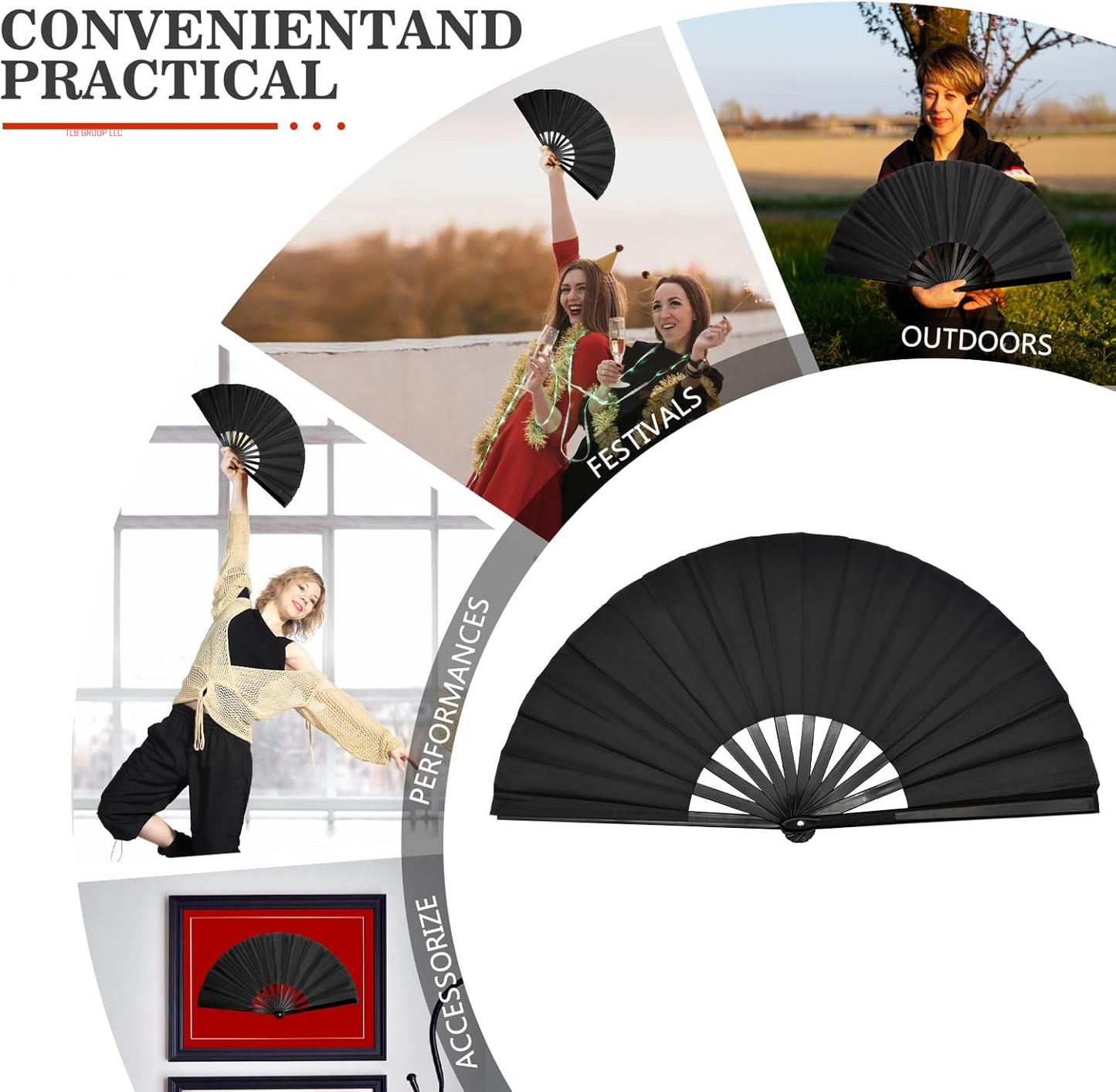 Boots on the Ground Fan, Large Folding Hand Fan Line Dance Popping Fan, Clack Fans for Line Dancing, Hand Fans for Women Foldable for Concerts, Church, Party, Performance, Gift