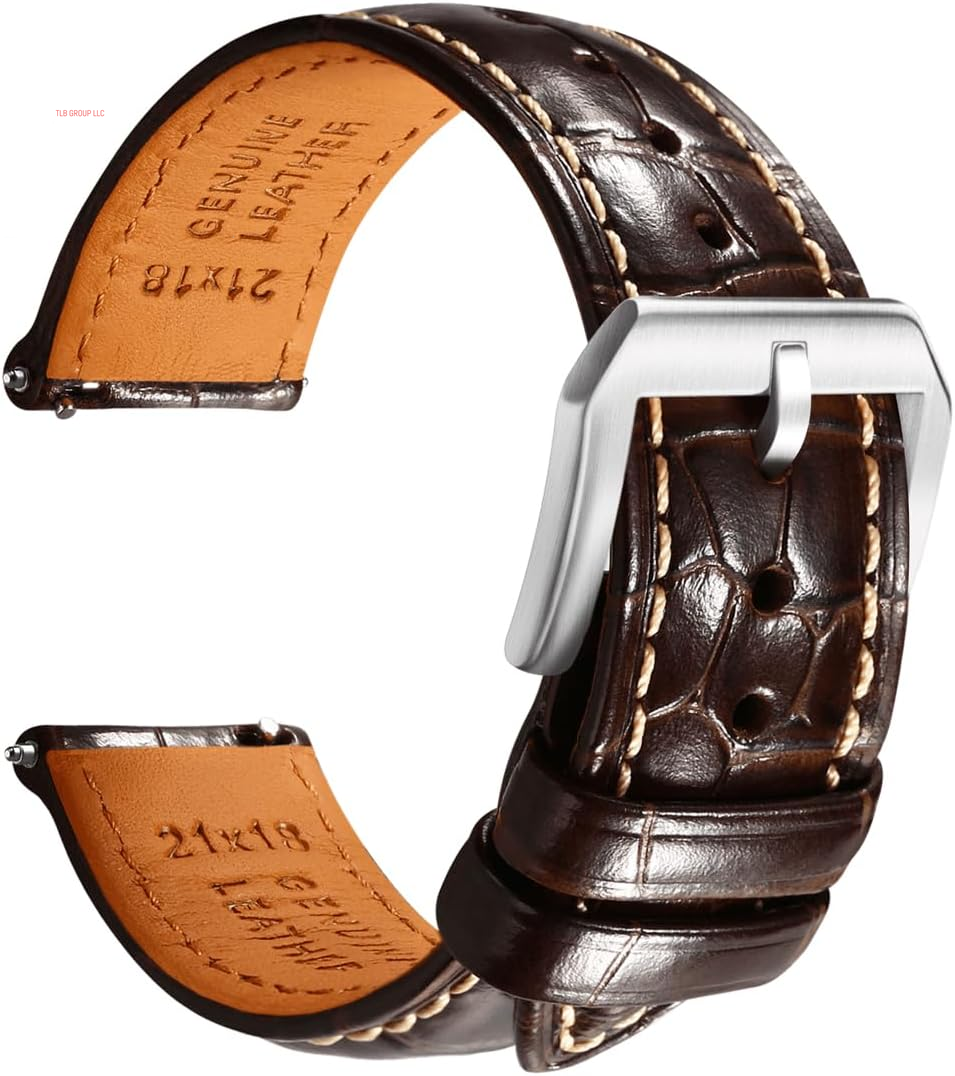 Leather Watch Bands for Men, Quick Release Watch Straps, Luxury Italian Alligator Grain Embossed Band Replacements 19Mm 20Mm 21Mm 22Mm