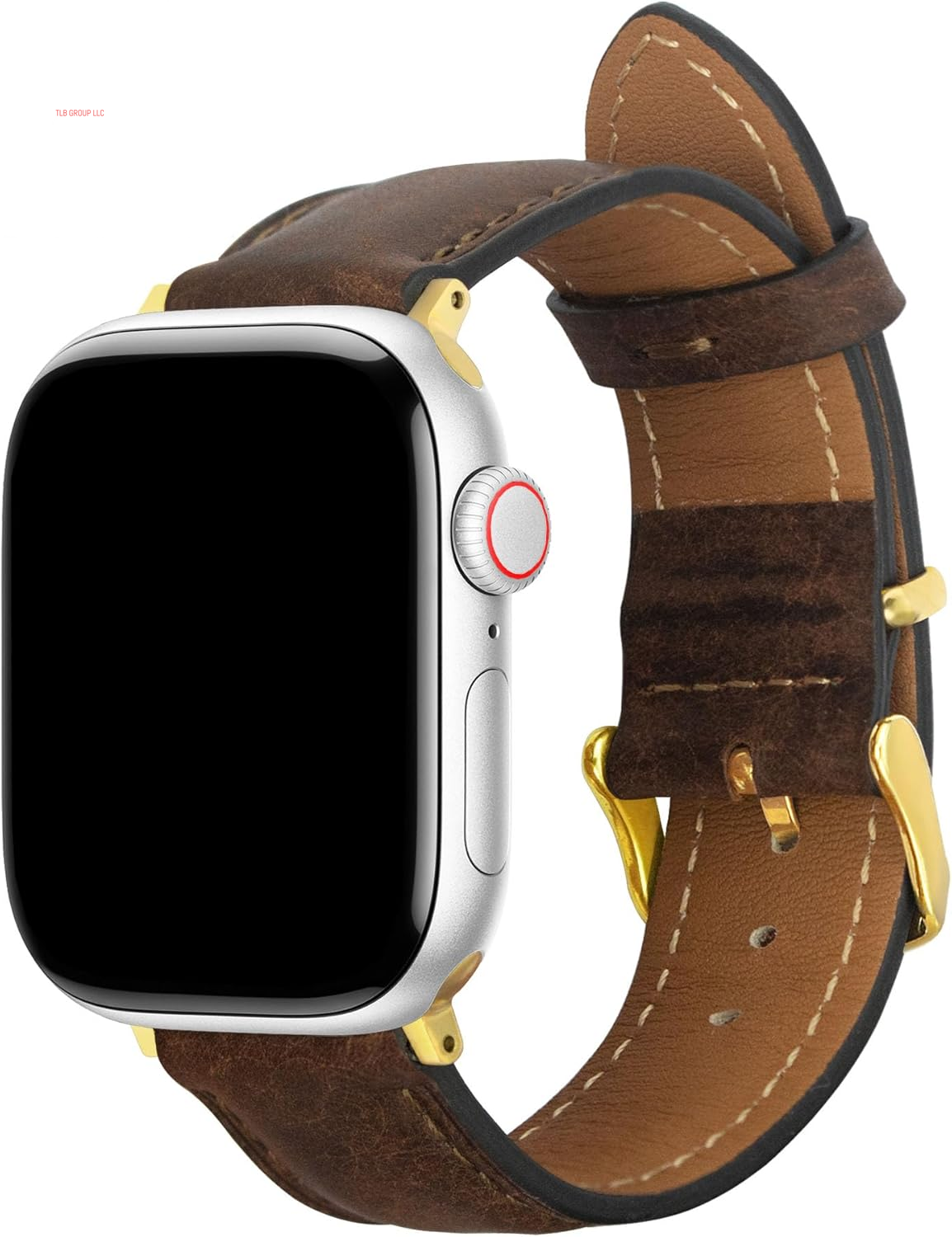 Slim Leather Compatible with Apple Watch Bands Women/Men 38/40/41/42/44/45/46/49Mm, Vintage Textured Leather Band for Iwatch Series 10 9 8 7 6 5 4 3 2 1 SE, Gold Metal Buckle