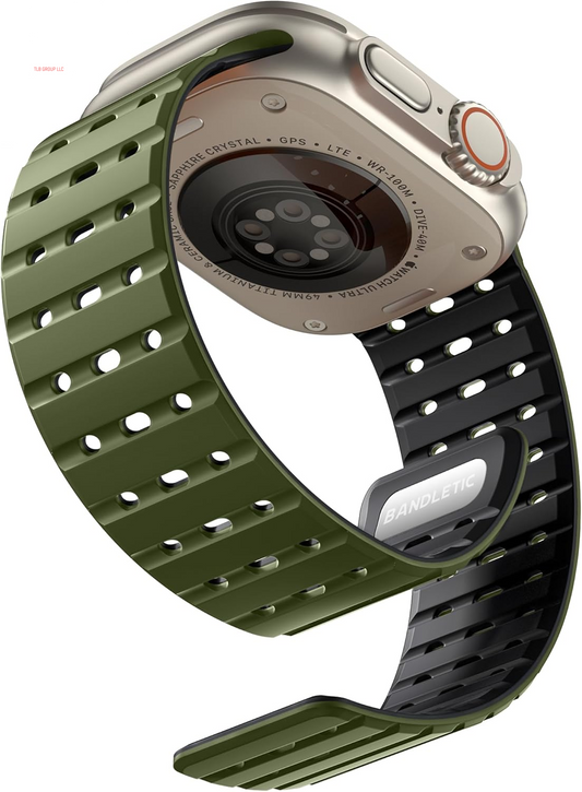 Compatible with Apple Watch Bands for Men 49Mm/46Mm/45Mm/44Mm/42Mm(3/2/1) Women, Rugged Magnetic Silicone Sport Watchband for Iwatch Ultra2/Ultra/Se2/Se/10/9/8/7/6/5/4