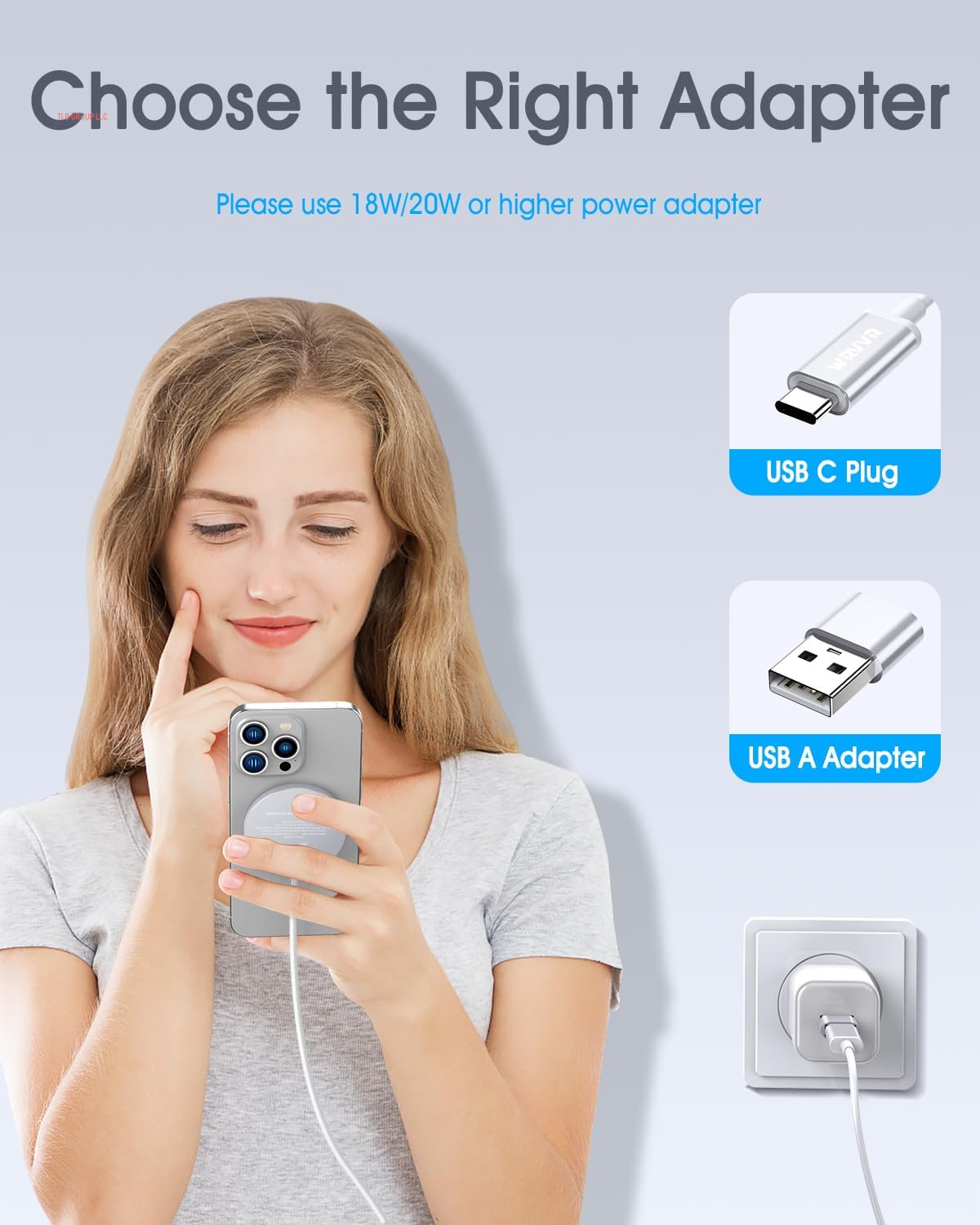 For Apple Mag-Safe Charger 2 Pack, Magnetic Wireless Charger for Iphone 16 15 14 13 12 Pro Max plus Mini, 15W Fast Charging Pad, for Airpods 4/3/2/Pro, Strong Magnet, Silver