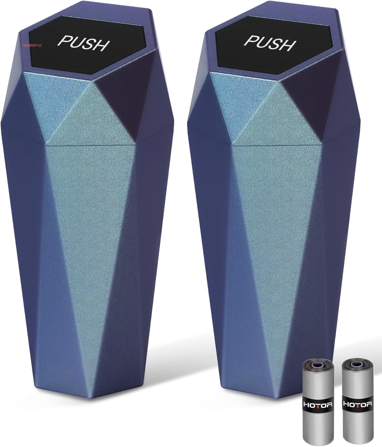 Car Trash Can with Lid - 2 Pack, Mini Essential Car Accessories for Interior, Leakproof Garbage Can with 30 Attached Trash Bags, Multipurpose Organizers and Storage for Car, Home, Office