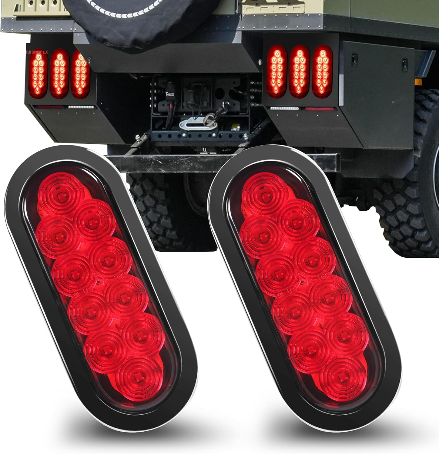 70205 Trailer Light Kit - 12V All LED, Left and Right Waterproof Submersible for Trailers, Boat Trailer Truck Marine Camper RV Snowmobile, Red