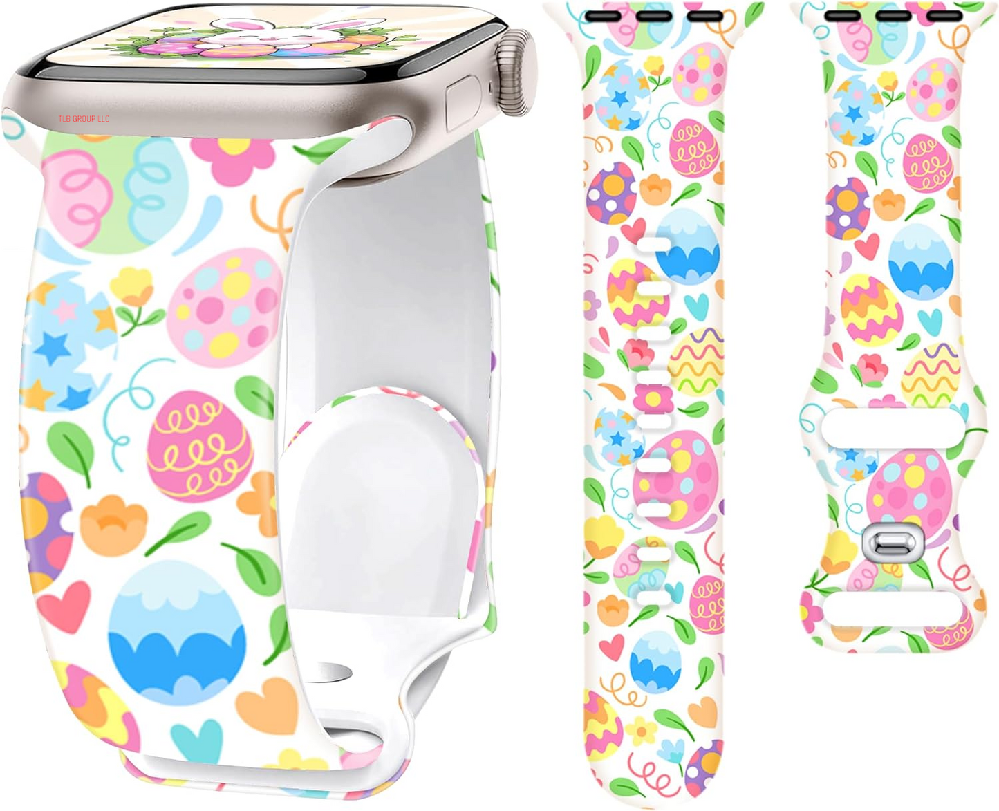 Easter Eggs Band for Apple Watch Bands 40Mm 41Mm 42Mm(S10) 38Mm for Women, Silicone Iwatch Bands for Women Series 10 9 8 7 SE 6 5 4 3 Holiday Gift Dressy Fancy Cute Strap for Apple Watch Band