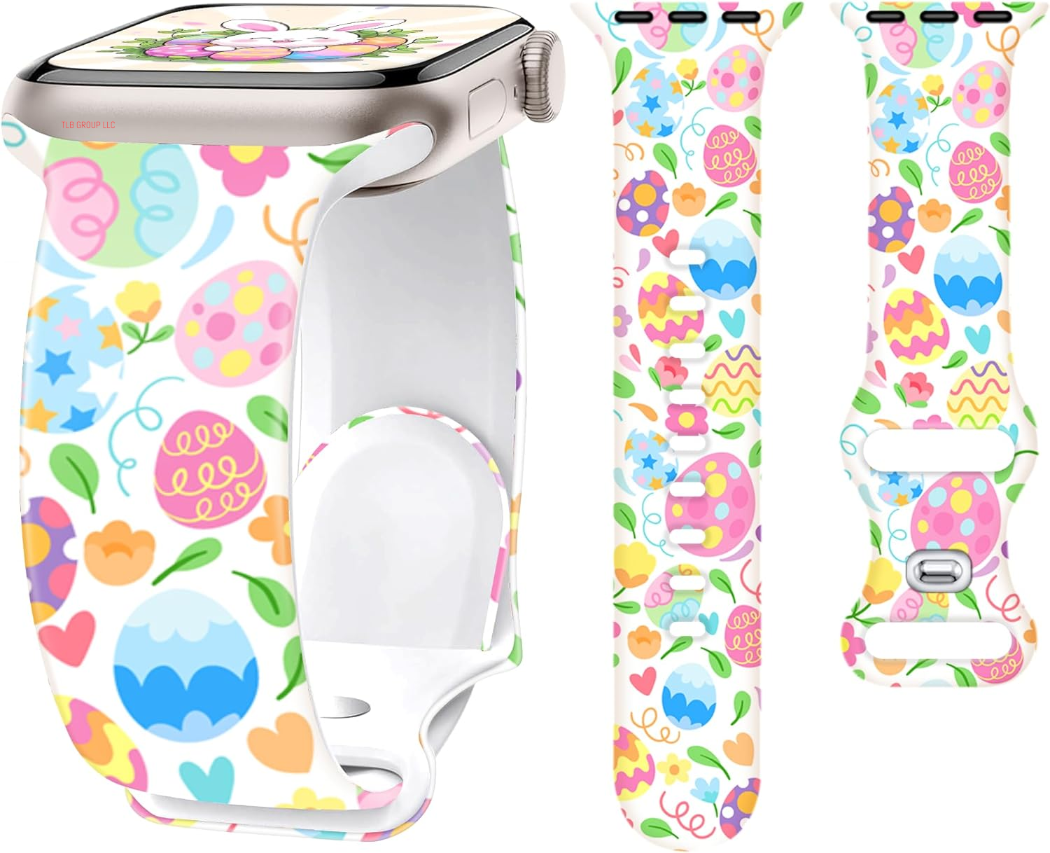 Easter Eggs Band for Apple Watch Bands 40Mm 41Mm 42Mm(S10) 38Mm for Women, Silicone Iwatch Bands for Women Series 10 9 8 7 SE 6 5 4 3 Holiday Gift Dressy Fancy Cute Strap for Apple Watch Band