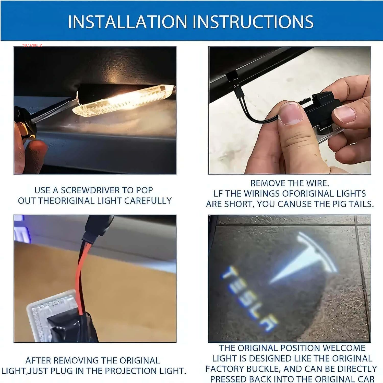 Puddle Light Compatible with  Model 3 Y S X 2023 2024 2025 Accessories for  Car Door LED Logo Projector Puddle Lights Ultra-Brights Step Welcome 3D Laser Ghost Shadow Light (2Pcs)