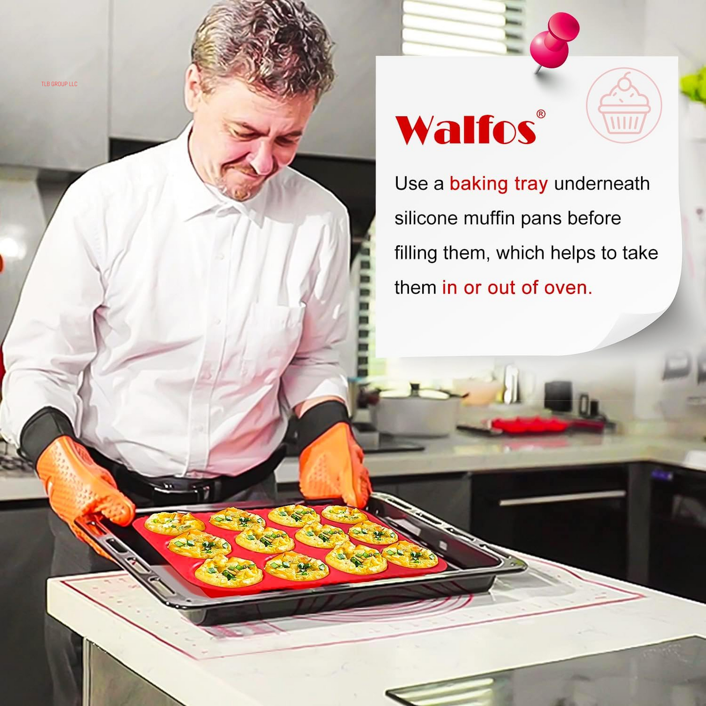 Silicone Muffin Pan - 12 Cups Regular Silicone Cupcake Pan, Non-Stick Silicone Great for Making Muffin Cakes, Tart, Bread - BPA Free and Dishwasher Safe