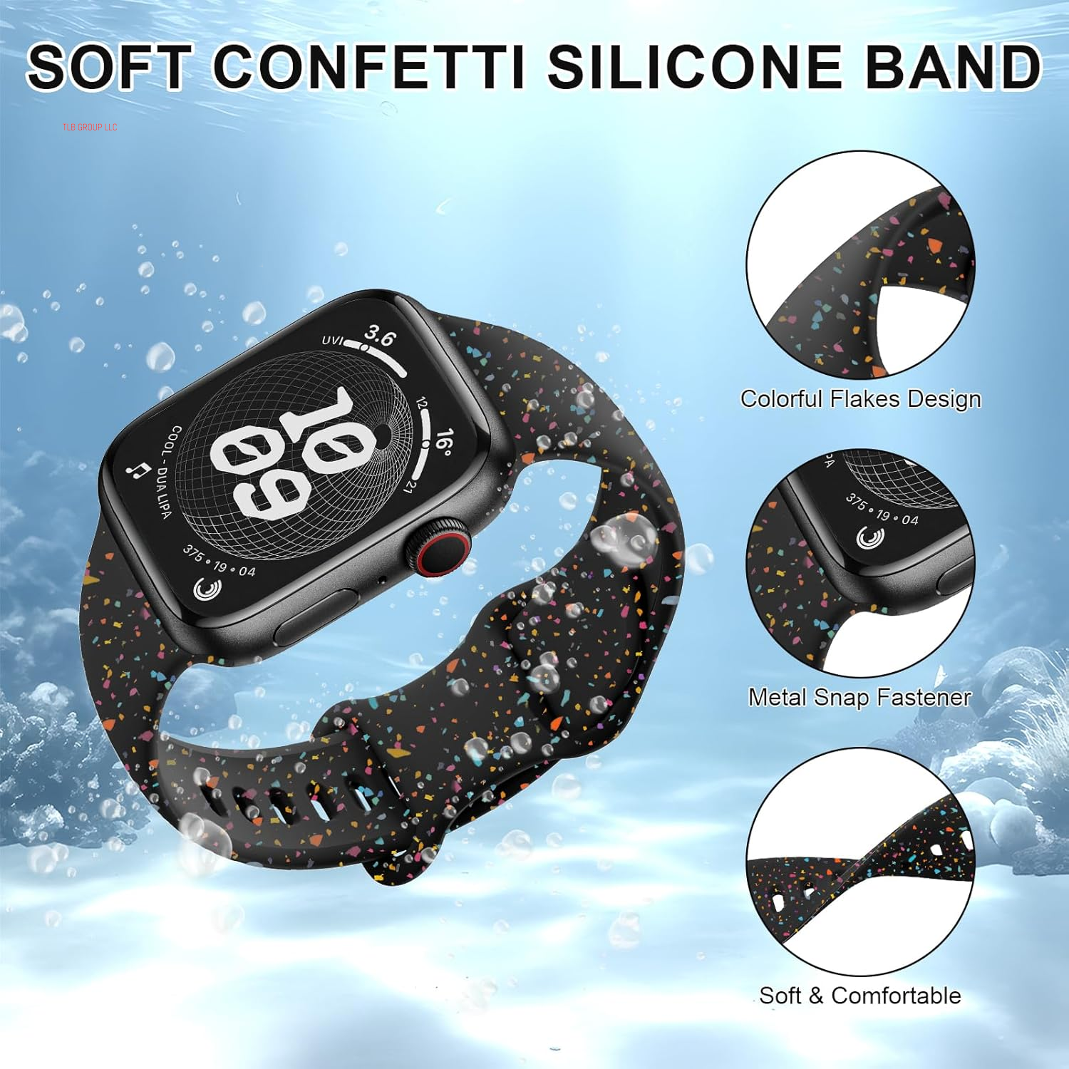 Sport Bands for Apple Watch Band 40Mm 41Mm 38Mm 44Mm 45Mm 46Mm 42Mm Iwatch Bands for Women Kids Men,Cute Recycled Plastic Silicone Strap for Apple Watch Series 10 9 8 7 6 5 4 3 SE 2Nd Ultra/2 49Mm