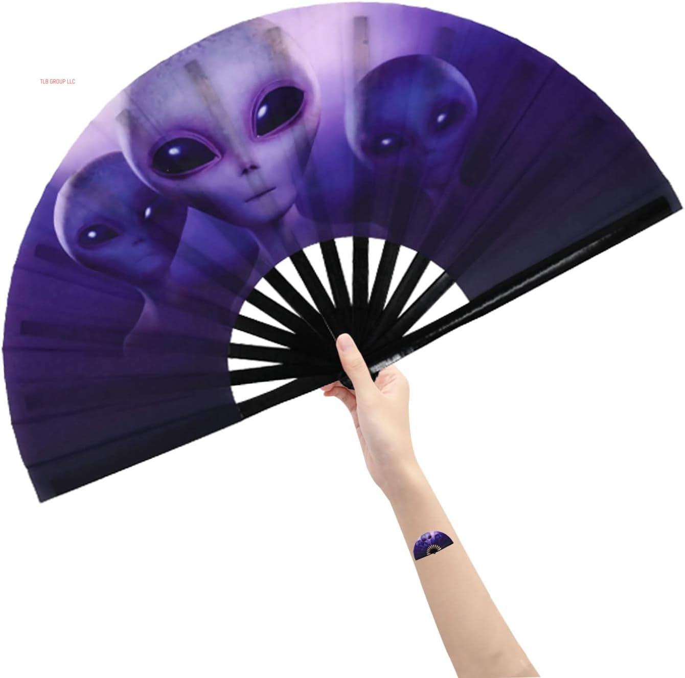 Large Folding Hand Rave Fan Popping Fan for Line Dancing Clacking Fans for Boots on the Ground Dance,Party,Decoration,Festival (DJ Lighting)