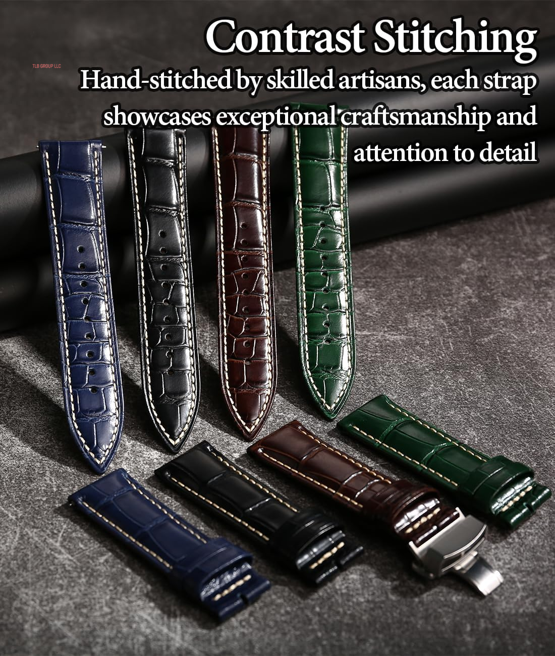 Leather Watch Bands for Men, Quick Release Watch Straps, Luxury Italian Alligator Grain Embossed Band Replacements 19Mm 20Mm 21Mm 22Mm