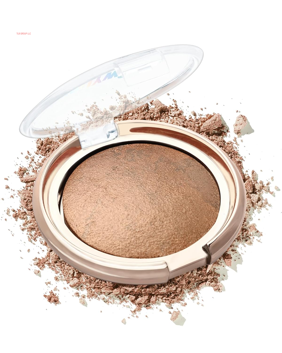 Baked Blush, Lighting Glow Marbleized Blush Powder Palette, Cruelty-Free Powder Blusher, Eyeshadow & Highlight for a Lightweight Shimmery Satin Face Makeup, Gift for Women (0.49Ounce)-01#Peachy