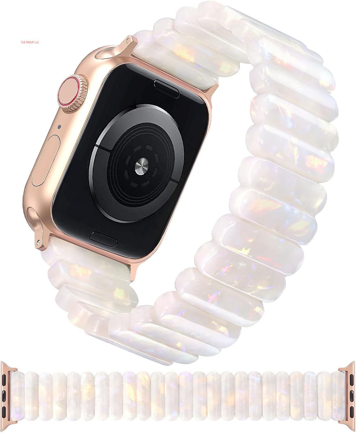 Resin Stretchy Band Compatible with Apple Watch 38/40/41Mm, 42/44/45/46/49Mm Fashion Cute Strap for Iwatch 10/9/8/7/6/5/4/3/2/1/SE Lightweight Elastic Bracelet Wristband Women,S/M