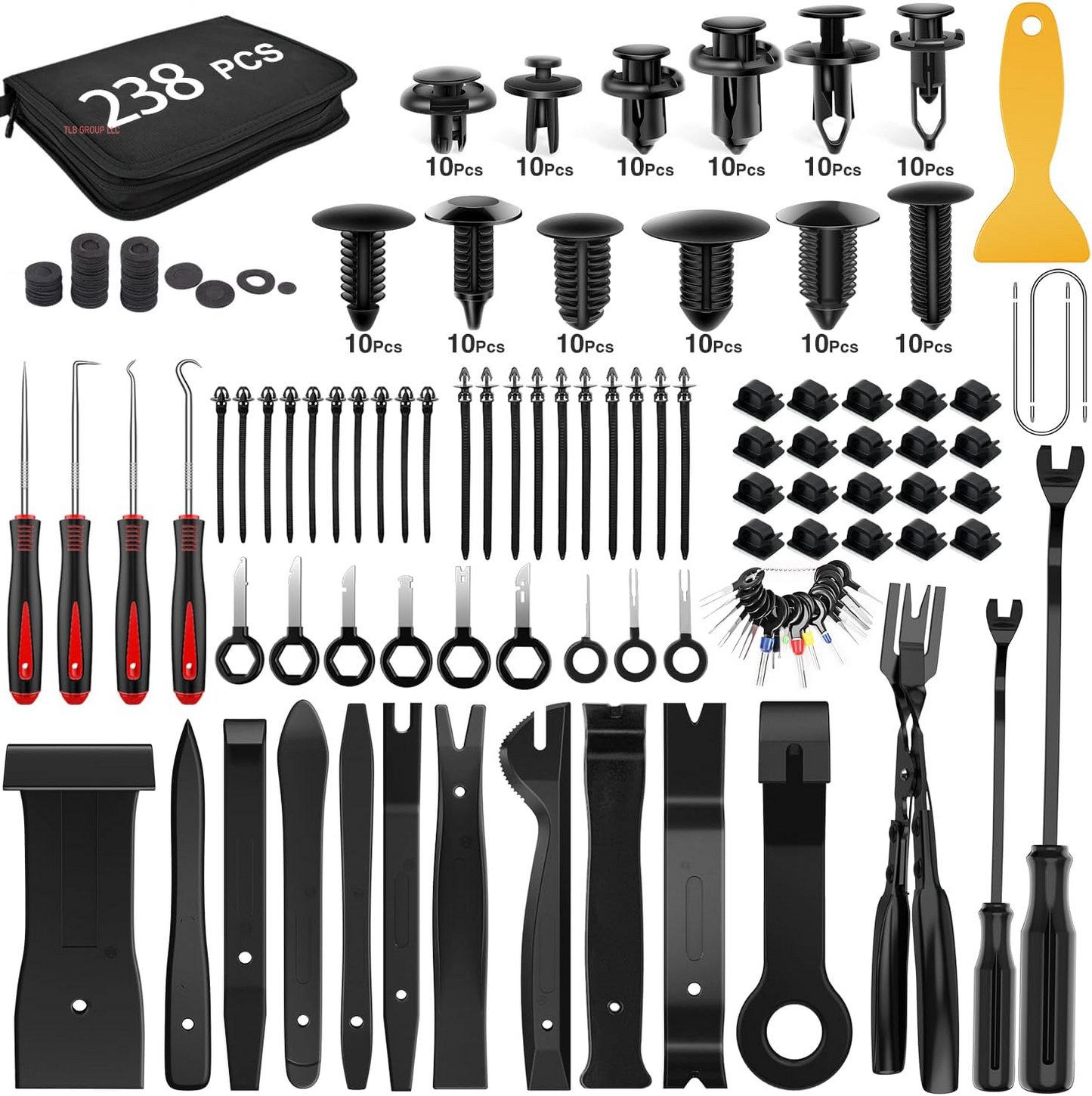 - GRC-33 240PCS Bumper Retainer Clips Car Plastic Rivets Fasteners Push Retainer Kit Most Popular Sizes Auto Push Pin Rivets Set -Door Trim Panel Fender Clips for GM Ford Toyota Honda Chrysler
