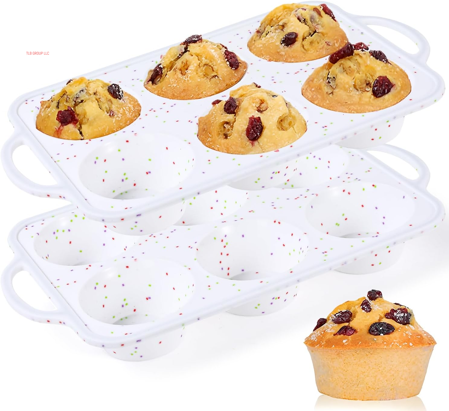Silicone Muffin Pan, with Metal Reinforced Frame Regular Size 2.8Inch Silicone Cupcake Pan Nonstick 12 Cups for Baking Homemade Muffins, Cupcakes, Egg Bites 2 Pack Dishwasher Safe BPA Free