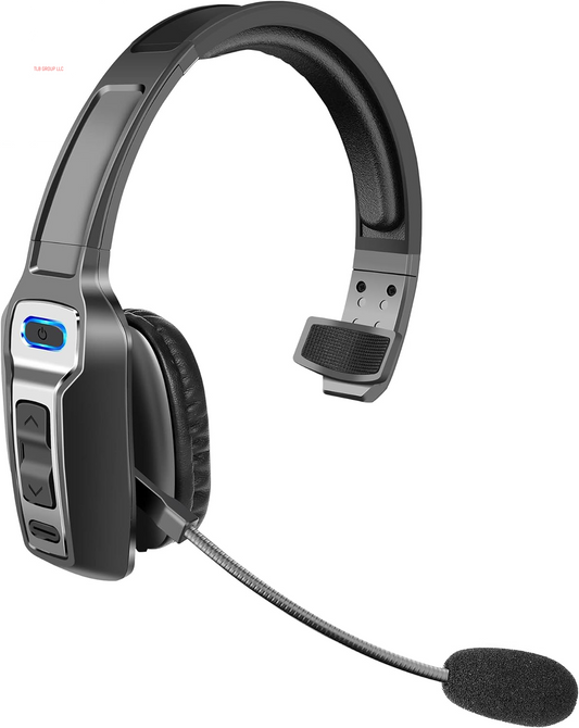Trucker Bluetooth Headset, V5.2 Wireless Headset with Upgraded Microphone AI Noise Canceling, on Ear Bluetooth Headphone with Mute for Driver Office Call Center