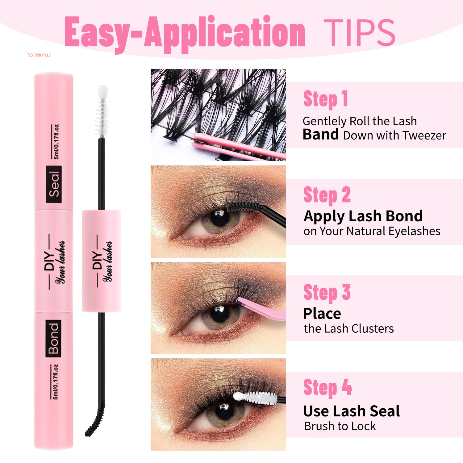DIY Lash Extension Kit Volume Lash Clusters 30D+40D D Curl Individual 280 Pcs Lashes Lash Clusters Kit Thick Eyelash Extension Kit Lash Bond Seal Lash Tweezers 10 Pcs Eyelash Brush (30D&40D KIT)