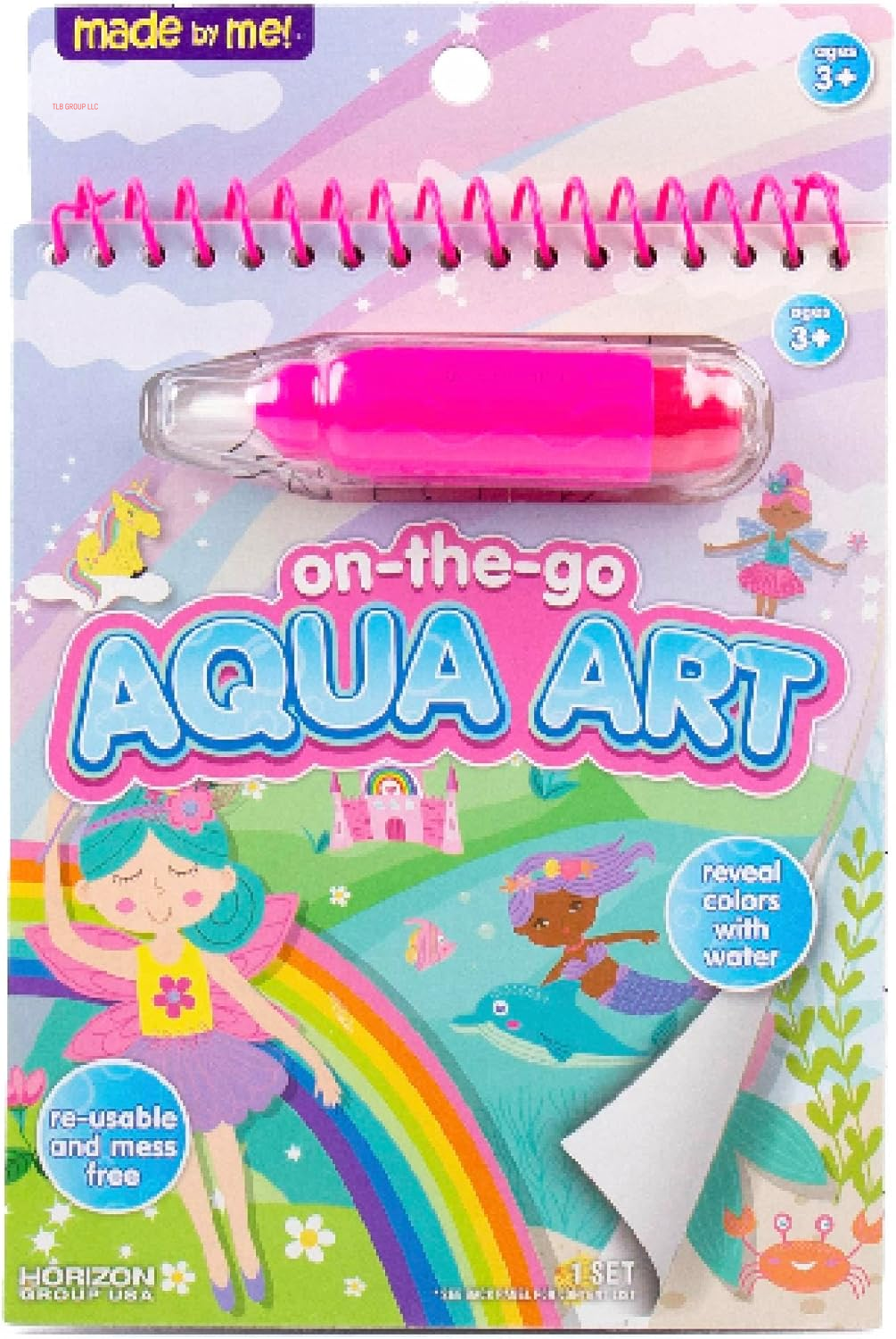 Bluey Aqua Art - Reusable Water Reveal Activity Pages with Water Pen for No-Mess Drawing and Coloring