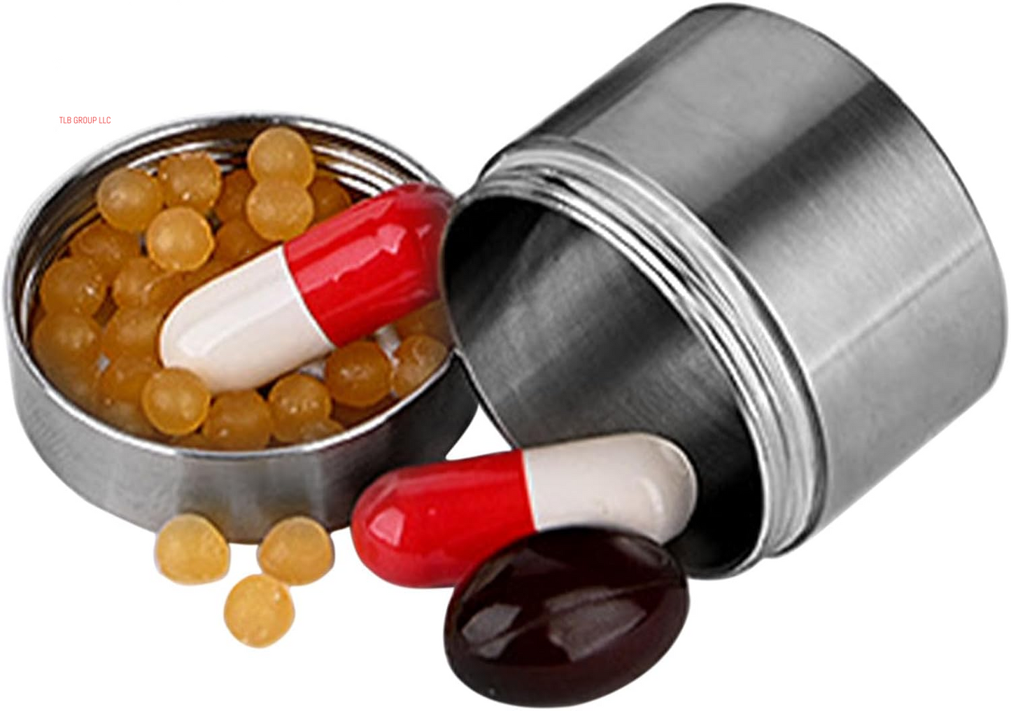 Stainless Steel Pill Case, Waterproof Pill Storage Box Travel, Larger Capacity, Advanced Protection, Travel Pill Organizer for Storing Daily Pill, Supplement (L)