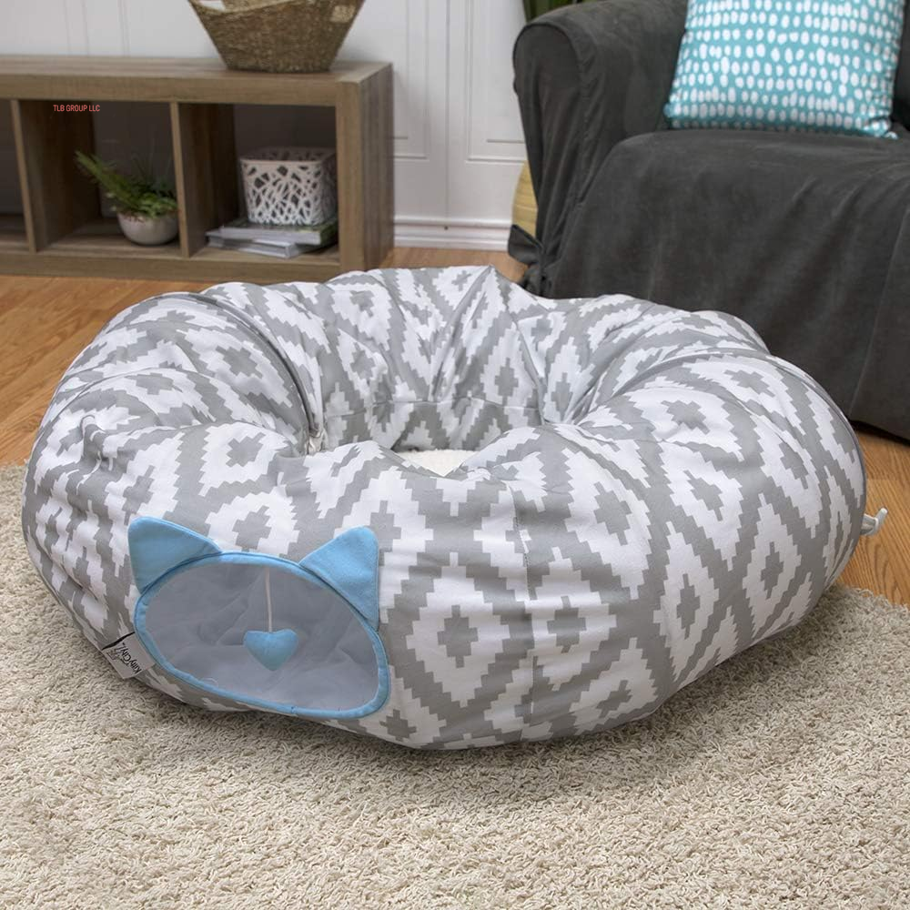 Large Cat Tunnel Bed, Cat Bed, Pop up Bed, Cat Toys, White