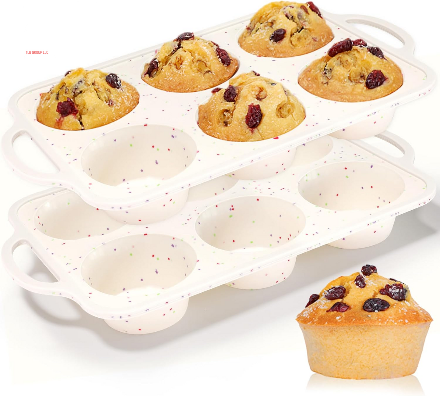 Silicone Muffin Pan, with Metal Reinforced Frame Regular Size 2.8Inch Silicone Cupcake Pan Nonstick 12 Cups for Baking Homemade Muffins, Cupcakes, Egg Bites 2 Pack Dishwasher Safe BPA Free