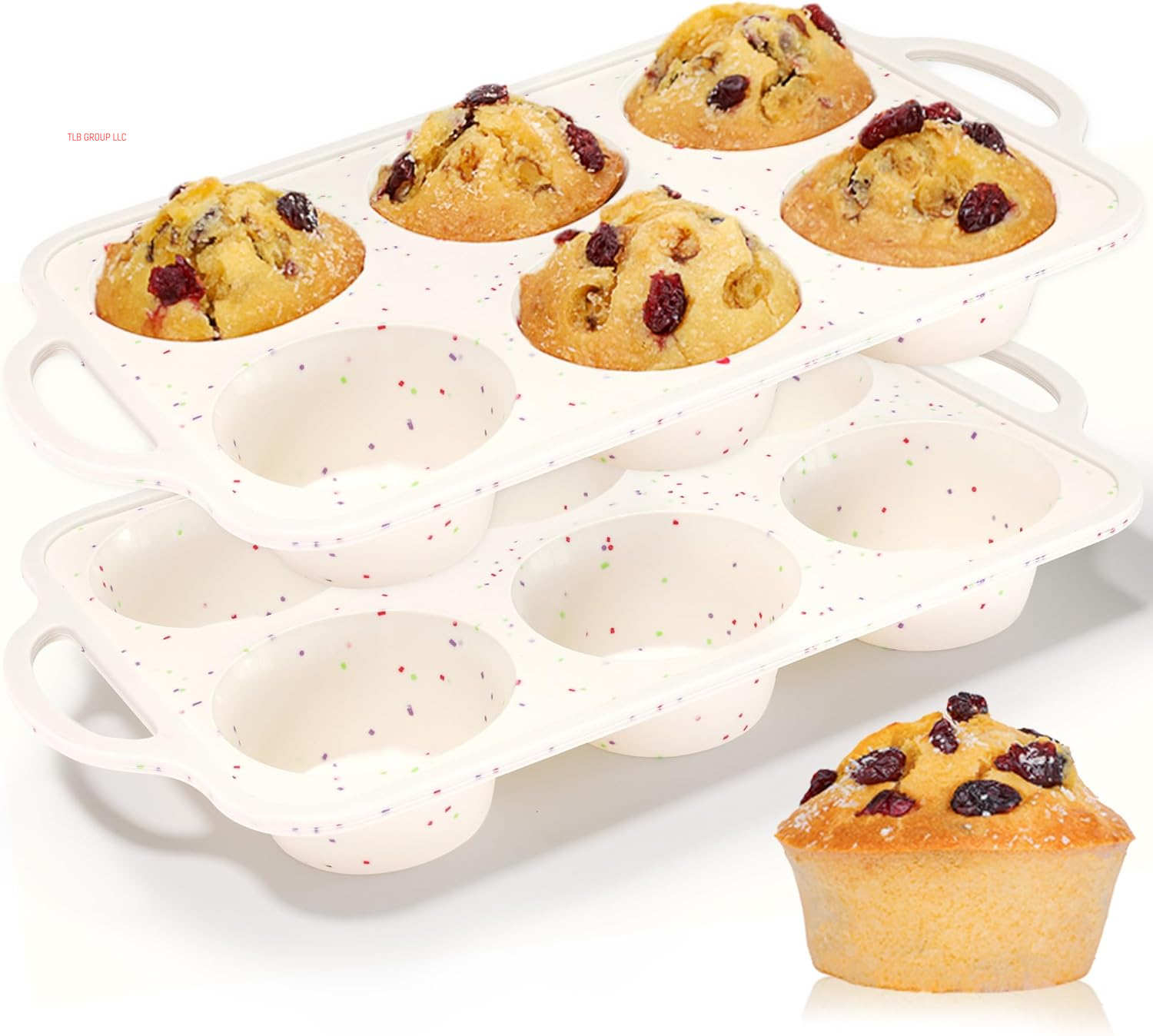 Silicone Muffin Pan, with Metal Reinforced Frame Regular Size 2.8Inch Silicone Cupcake Pan Nonstick 12 Cups for Baking Homemade Muffins, Cupcakes, Egg Bites 2 Pack Dishwasher Safe BPA Free