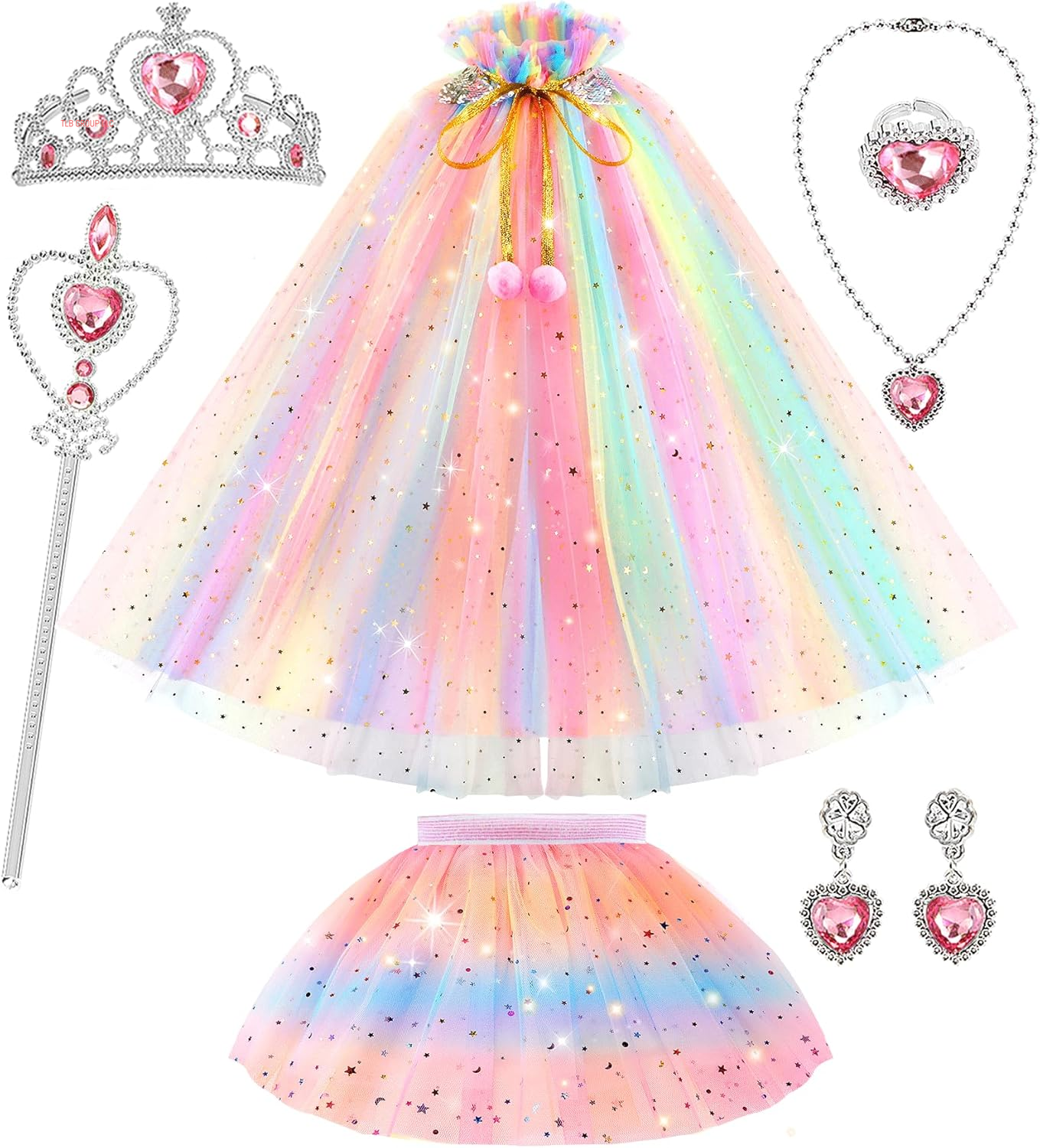 Princess Dresses for Girls 4-6,Princess Dress up Clothes Cape Skirt Toys for Girls,Easter Birthday Gift for Girl 3-6