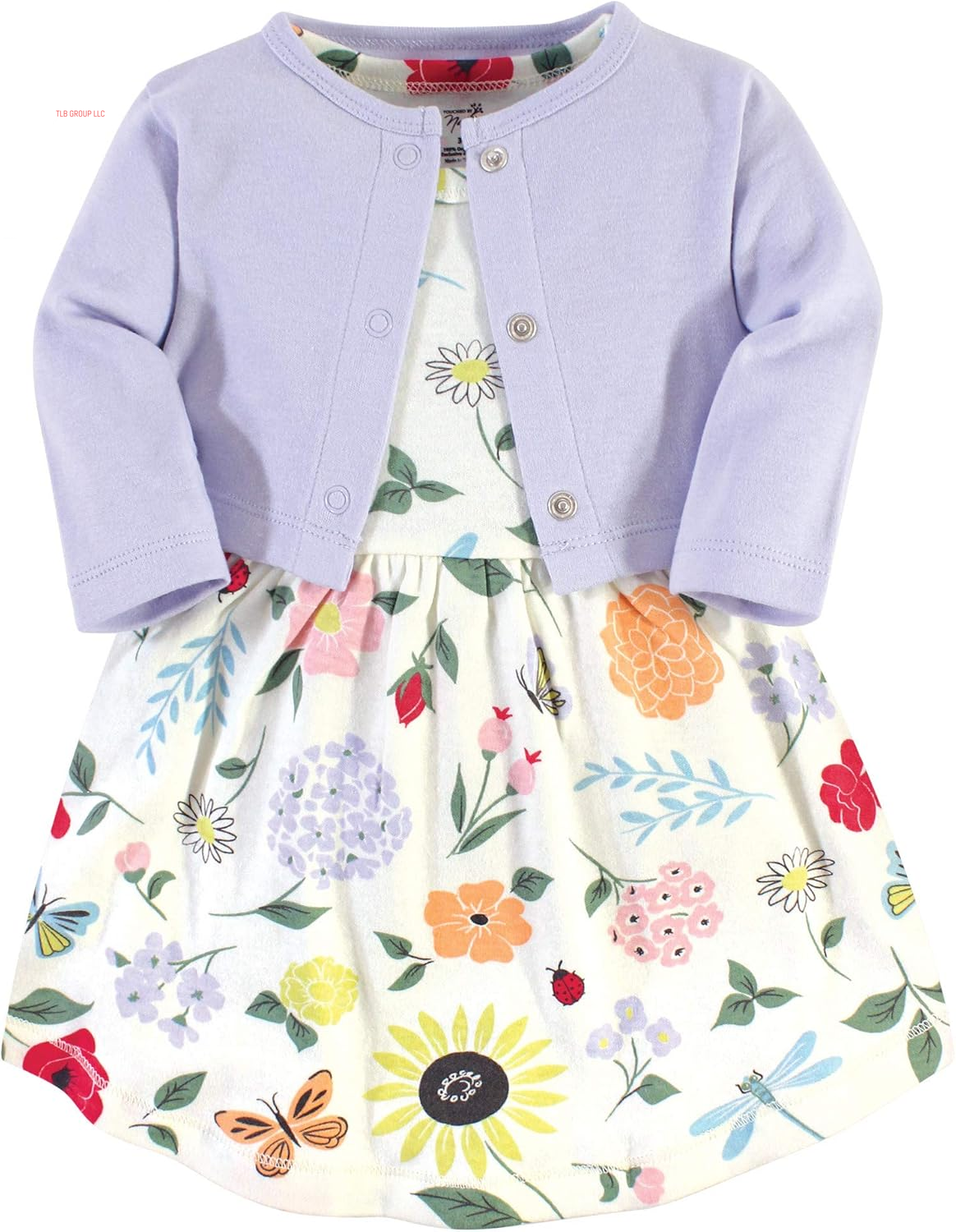 Baby Girl Organic Cotton Dress and Cardigan