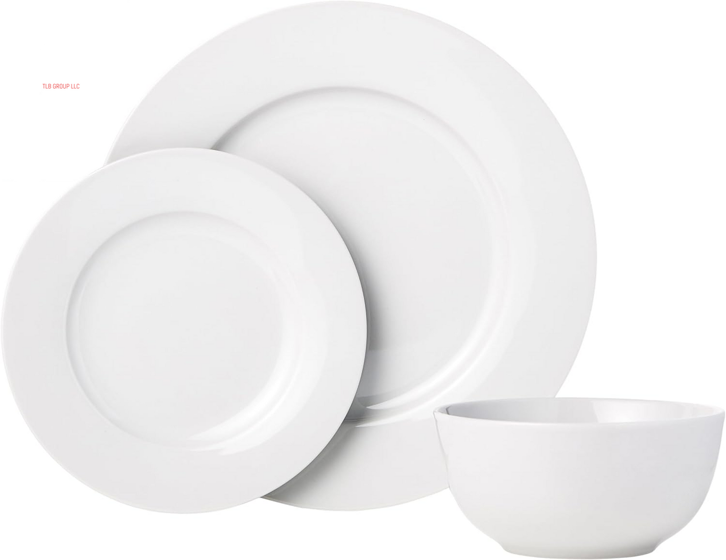 18-Piece White Dinnerware Set, Plates, Bowls, Service for 6