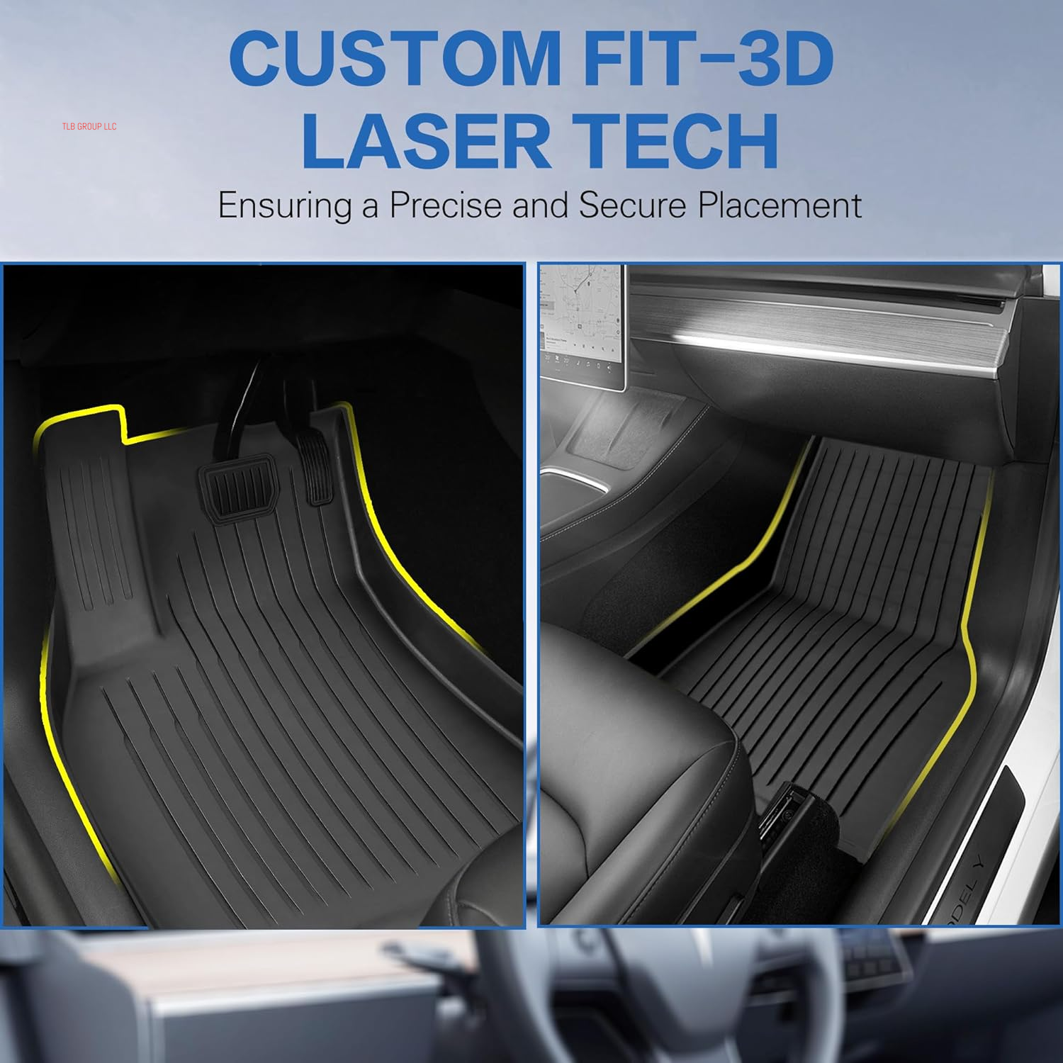 Floor Mats & Cargo Liners Fits Tesla Model Y 5-Seat 2021-2024 2025 All Weather TPE Floor Mats and Cargo Trunk Mats Accessories, Set of 6 Mats (Not Fit 7-Seat)