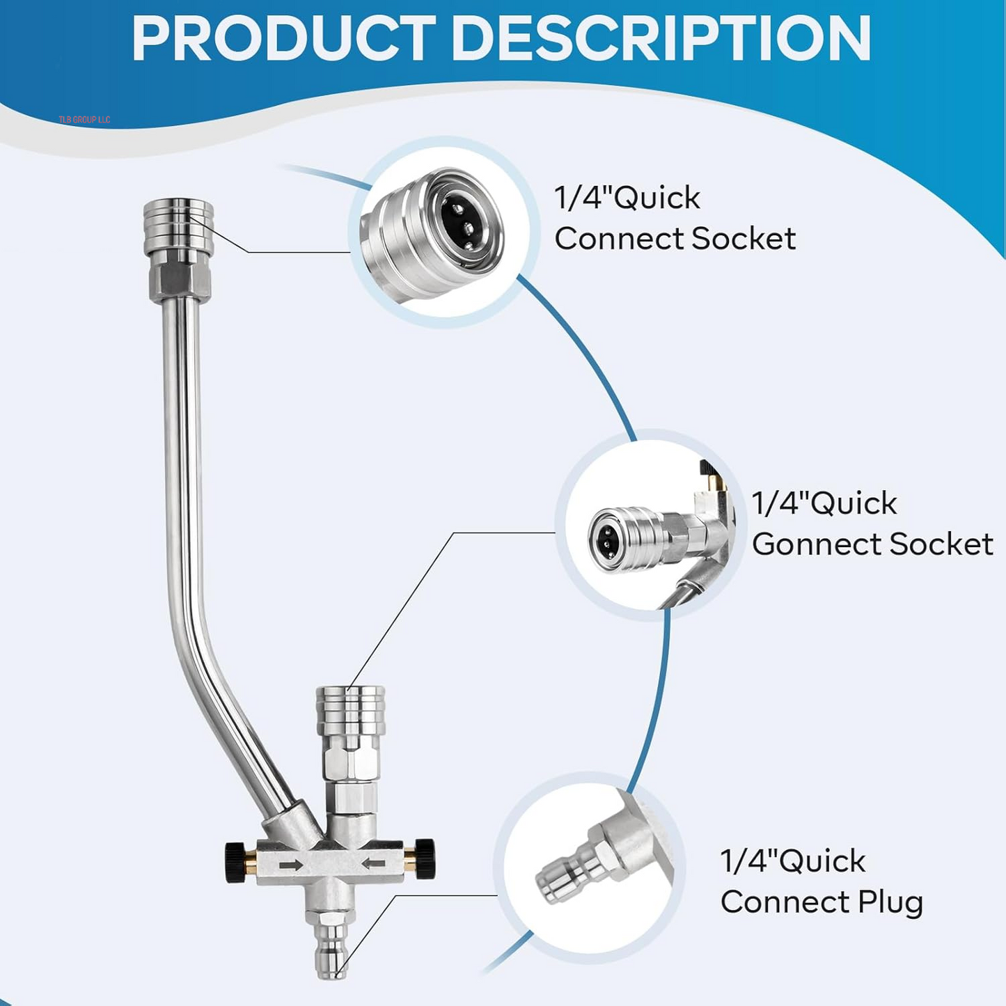 Foam Cannon Dual-Connector Accessory, Pressure Washer Double Tip Attachment for Foam Cannon, Pressure Washer Accessories with 1/4" Quick Connect for Car Wash, 5 Pressure Washer Sprayer Nozzles