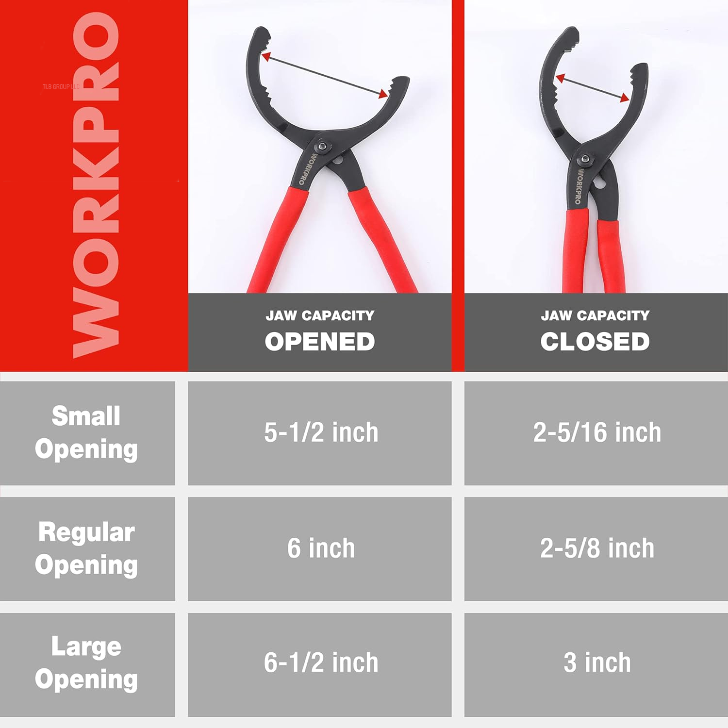 12" Adjustable Oil Filter Pliers, Wrench Adjustable Oil Filter Removal Tool, Ideal for Engine Filters, Conduit, & Fittings, W114083A