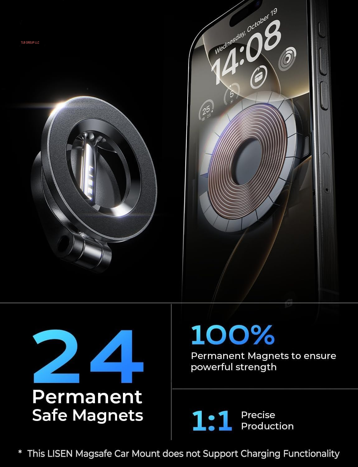 for Magsafe Car Mount, Ultra Magnetic 360 Degree Rotation Dashboard Car Phone Holder, Car Accessories for Iphone, Gifts for Men Women Him Her, Fit for Iphone 16E 16 Pro/Pro Max 15 14 13 12