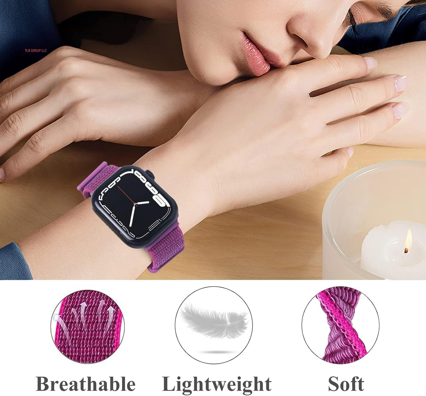 3 Pack Sport Nylon Loop Band Compatible with Apple Watch Band 38Mm 40Mm 41Mm 42Mm 44Mm 45Mm 49Mm 46Mm Women Men, Adjustable Breathable Replacement Strap for Iwatch Series 10/9/8/7/6/5/4/3/2/1/Se/Ultra