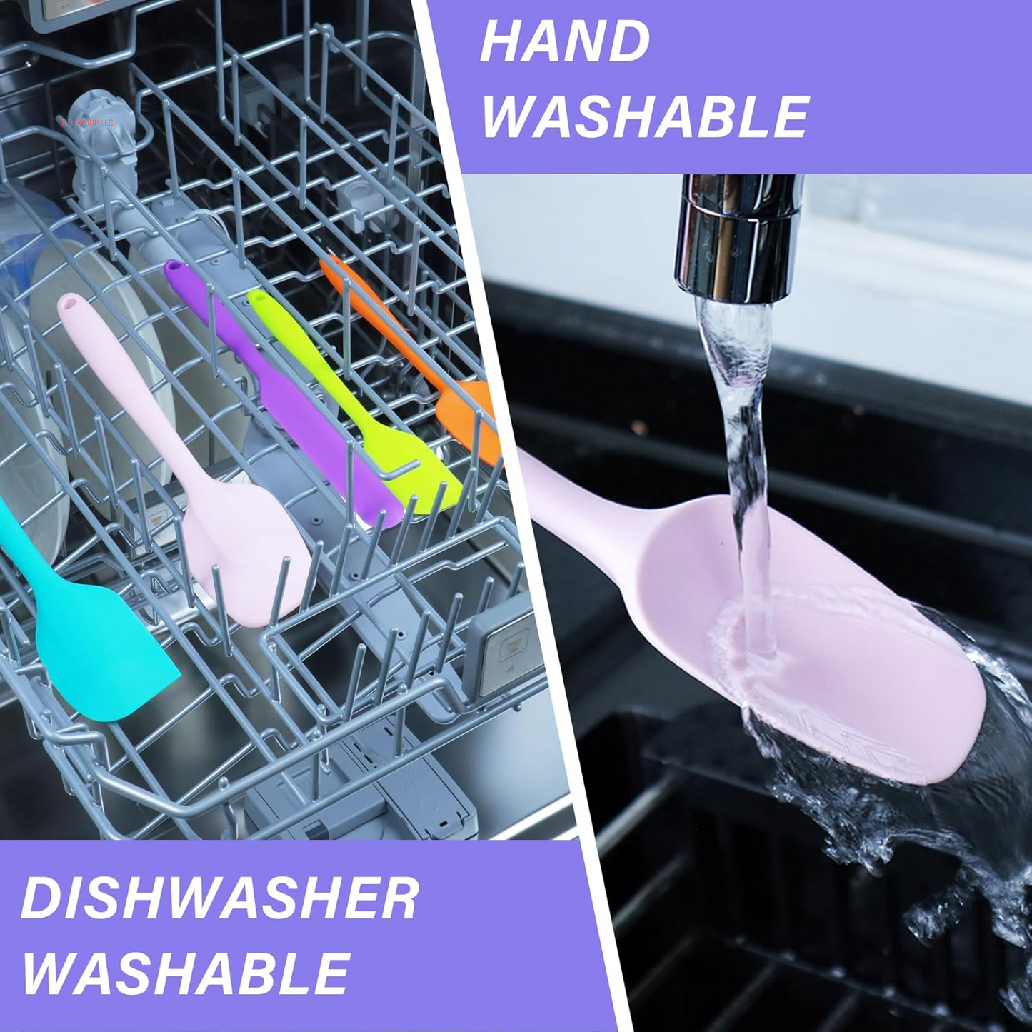 Silicone Spatula Set, 5 Piece Food Grade Rubber Spatulas for Baking, Cooking, and Mixing High Heat Resistant Non Stick Dishwasher Safe Bpa-Free (Multicolor)