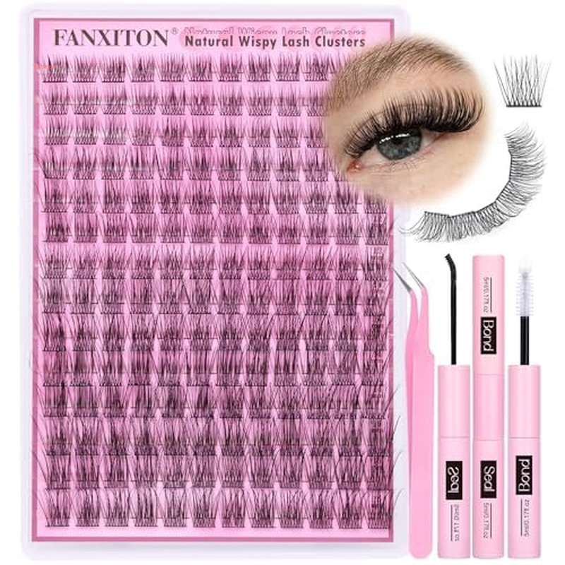 DIY Lash Extension Kit 40D+50D Volume Lash Clusters Kit with Lash Bond and Seal 280 Pcs Thick Individual Lashes 9-16 Mm D Mink Lashes Cluster, Lash Cluster Remover and Tweezers by