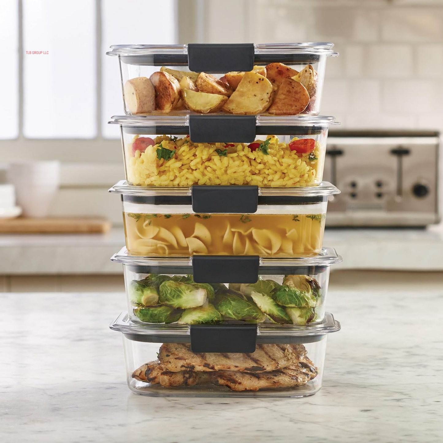 Brilliance Food Storage Containers, BPA Free, Airtight Lids, Ideal for Lunch, Meal Prep & Leftovers, Set of 5 (3.2 Cup)