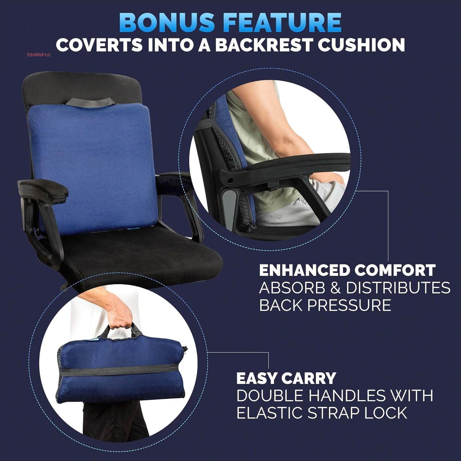 Gel Seat Cushions for Long Sitting- Extra Large & Ultra Thick(2" Inch)- Office Chair Cushion for Pressure Relief, Sciatica, Hip & Back Pain- Car Seat, Wheelchair, Truck Driver Seat - Non-Slip Ties TRUCK DRIVER