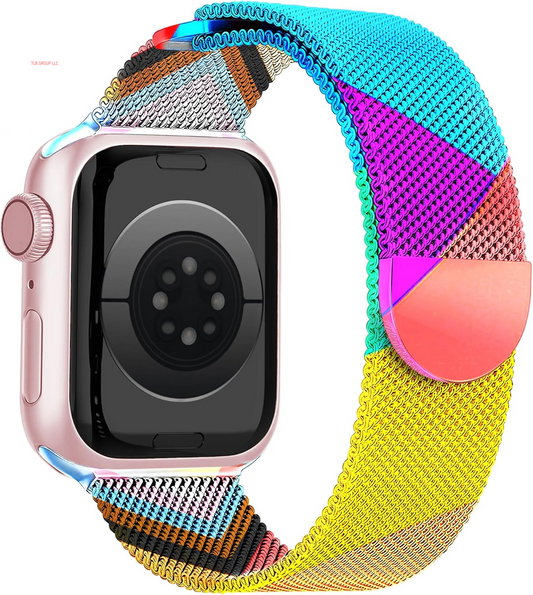 Magnetic Pride Apple Watch Bands for Women Men 41Mm 42Mm 44Mm 45Mm 46Mm 49Mm 38Mm 40Mm, Milanese Loop Strap Rainbow Apple Watch Band for Iwatch Series 10 9 SE 8 7 6 5 4 Ultra 2 1-Innovative